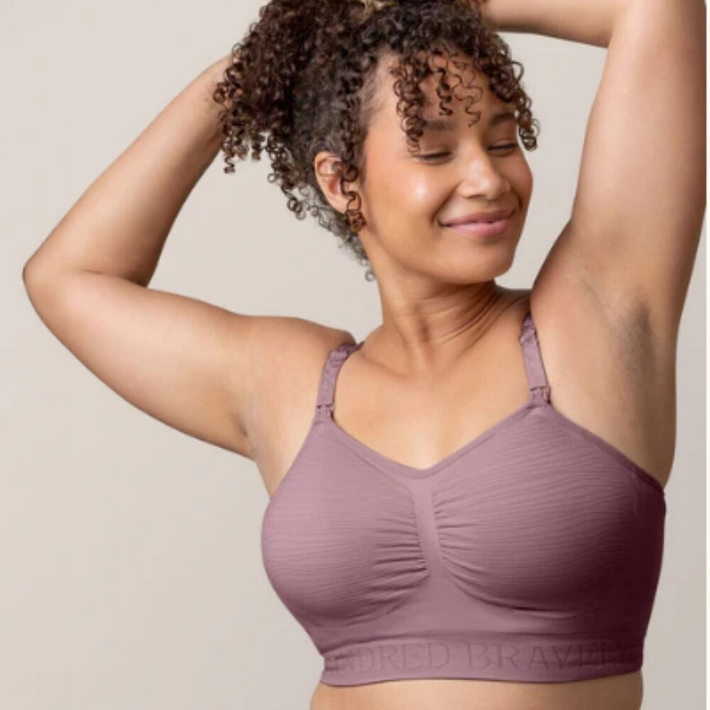 Kindred Bravely Mauve & Black Nursing/Pumping Bra Lot